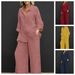 Women's Clothing Casual Set Spring Two-Piece Long Sleeve Top And Wide Leg Pants Set_ecoleips.com