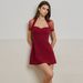 Thai Niche Sexy Black Mesh Patchwork Dress for Women Slimming A-Line Skirt Elegant Dress_ecoleips.com