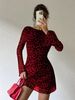 Women's Sexy Backless Leopard Print Dress Long Sleeved European American Style Hot Selling Autumn Winter Real Photos In Stock_ecoleips.com