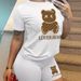 Cartoon Bear Print Casual Two-Piece Set – Short Sleeve T-Shirt & Slim Fit Shorts Coordinated Outfit (L-5xl)_ecoleips.com