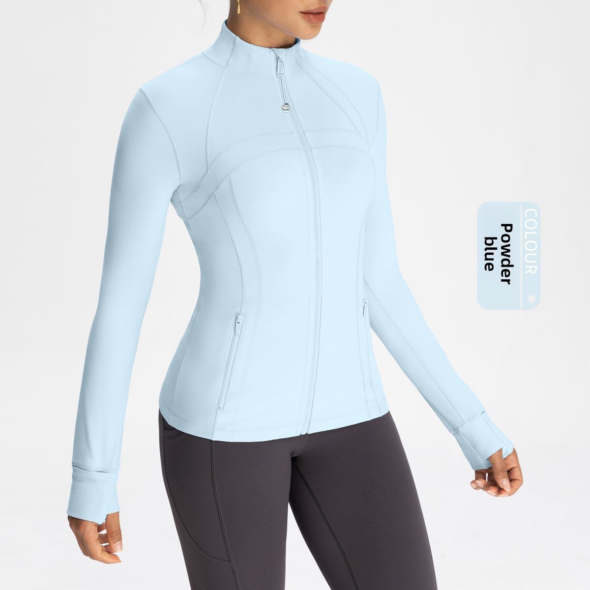 Athena Lulu Women's NlLlT Slim-fit Stand-up Collar Yoga Jacket, Naked-feel Fitness Sports Jacket_ecoleips.com