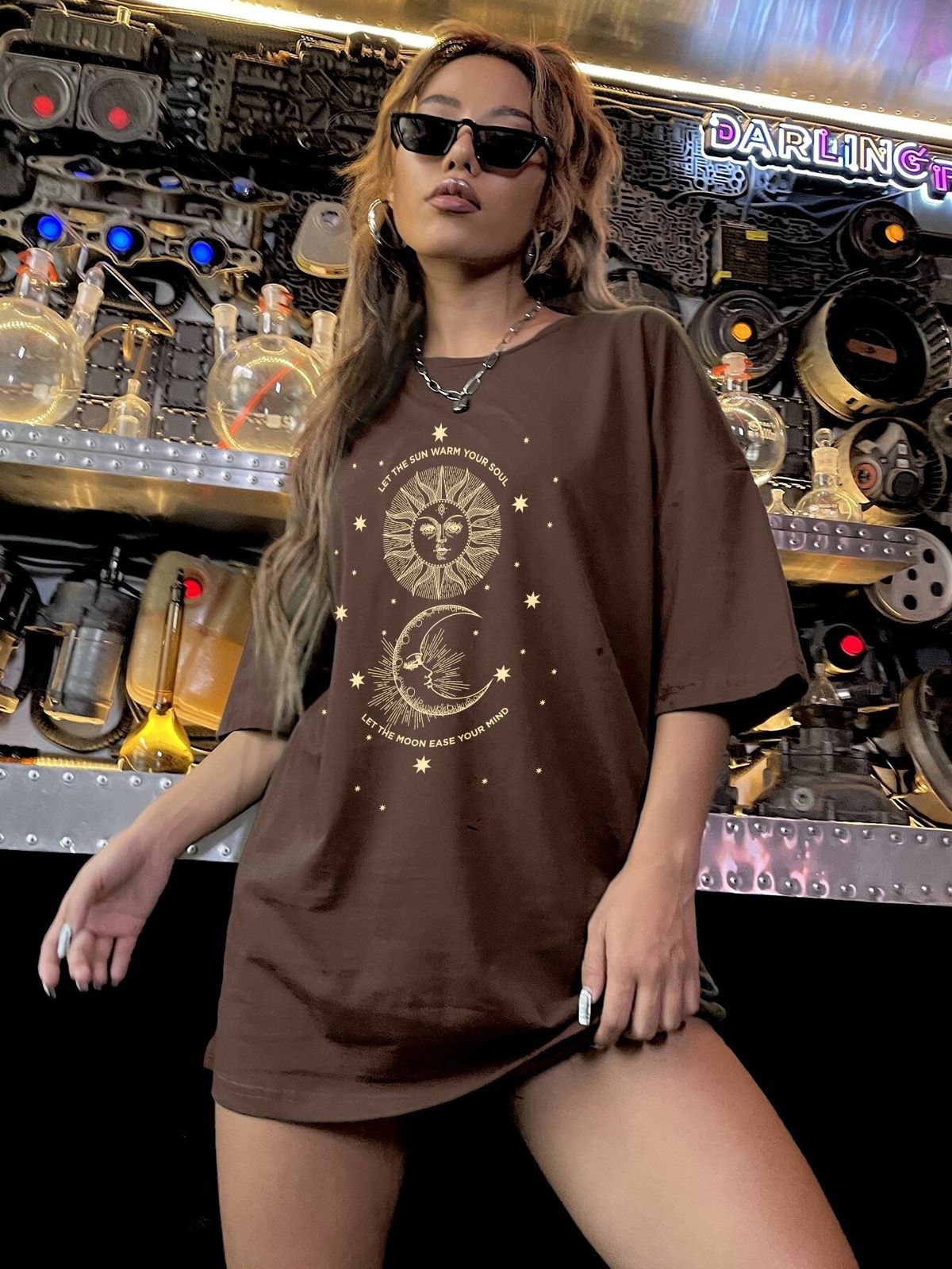 Women's Relaxed Fit Short Sleeve T-Shirt Brown Casual Basic Tee Breathable Cotton Blend Top Minimalist Design_ecoleips.com