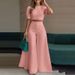Women's Elegant Button-Up Blouse And Flared Pants Set Casual Chic Outfit Size Inclusive S-3XL 10 Colors_ecoleips.com