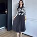 Women's Clothing Plus Size Elegant Fashionable Slimming Dress For Women Spring New Style Suit Collar Pleated_ecoleips.com