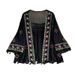 Women's Bohemian Artistic Retro Chiffon Cardigan Collarless Loose Lace Shirt Spring 2023 Free Shipping_ecoleips.com
