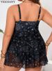 VigoJany 2026 Print Patchwork Plus Size Swimwear Women Strapped Large One Piece Swimsuit Hollow Push Up Chubby Big Bathing Suit_ecoleips.com