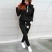 Women's Clothing Women's Fleece Lined Hooded Sweatshirt Set With Star Print Autumn Winter Top For Formal & Casual For Women_ecoleips.com