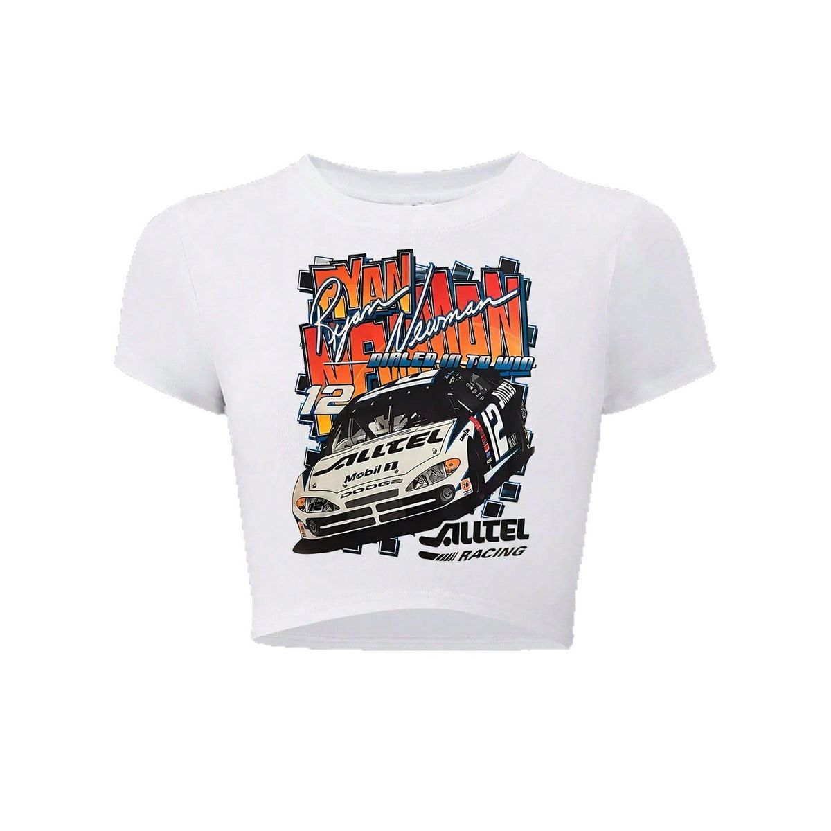 Y2k Style Sexy Crop Top For Women With Car Print - Slim Fit Short Sleeve T-Shirt - Trendy Streetwear - Polyester Blen_ecoleips.com