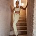 Women's Clothes Knitted Underlay Short Strap Sexy Open Umbilical Top Half Skirt Set_ecoleips.com