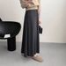Minimalist High-Waisted Knitted Midi Skirt Loose Fit Elegant Versatile Slimming Long Skirt For Autumn_ecoleips.com