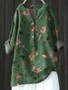2024 Summer New Women's Short-Sleeve Shirt, Creative Retro Floral And Botanical Style, Three-Quarter Sleeve_ecoleips.com