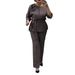 Women's Clothing Elegant Leopard Print Patchwork Floral Suit For Women Plus Size Summer New_ecoleips.com