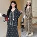 Autumn Winter New Korean Fashion Lace-Up 2-Piece Printed Maternity Dress_ecoleips.com
