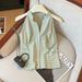 Sleeveless Collared Halter Neck Shirt, Summer Pleated Slim-fit Design, Stylish Top For Hot Girls, Vintage Plaid,_ecoleips.com