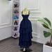 Women's High-Waisted Blue Slit Dress Summer Style Elegant Ruffled Trim Casual American Fashion Thin Lanon_ecoleips.com