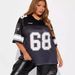 Women's Clothing Splicing Letter Printing Loose Sports Style Jersey Short Sleeve T shirt_ecoleips.com
