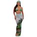 Women's Clothing Sexy Bikini Swimwear Beach Printed Skirt Set_ecoleips.com