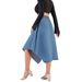 Women's Clothing High-Waisted Slimming Mid-Length Denim Skirt Irregular Design With Elastic Waistband For Women Fashion_ecoleips.com