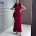 Women's High Neck Sleeveless Bodycon Ball Dress Autumn/Winter_ecoleips.com