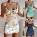 2022 European And American Summer New Hot-Selling Women's Printed Slim-Fit Short Strap Dress_ecoleips.com