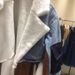 Women's Clothing Street Fashion Coat With Lapel And Waist Tie Long Denim Splicing Lamb Wool Contrast Color Trench Coat_ecoleips.com