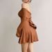 Black Knit Ruffled Mini Dress Women Patchwork Off-Shoulder Loose Slim Fashion Ribbed Dress Knitwear Clothes Female Dress_ecoleips.com