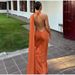 Satin Ribbon Halter Long Dresses Women's Backless Casual Maxi Dress Evening Wedding Guest White Blue Green Summer Graduation New_ecoleips.com