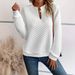 Autumn Women's Solid Color Deep V-Neck Collar Long-Sleeve Casual Hoodie_ecoleips.com