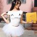 Omighty Solid Color Cute Smiley Face Print Short Sleeve T-Shirt Basic Versatile Slim Fit Top_ecoleips.com