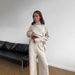 Gothic Chic Knit Set – High Neck Slit Sweater & Wide-Leg Pants (Winter Collection)_ecoleips.com