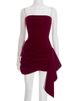 Mozision Off-shoulder Strapless Sexy Mini Dress Women Gown Elegant Sleeveless Backless Draped Ruched Skinny Club Party Dresses_ecoleips.com