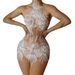 Women's Clothing Street Style Skin Color Perspective Sexy Evening Party Ladies Small Dress_ecoleips.com