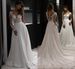 Women's Clothing Long Sleeved Wedding Dress New Bride Simple U Neck Large Backless Travel Photography Small Tail Lace Slimming Real Thing_ecoleips.com