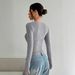 Women's Ribbed Brushed Cropped T-Shirt – Stylish Short Top For Fall & Winter (S/M/L/XL, Greyish)_ecoleips.com
