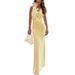 Women's Clothing V Neck Halter Neck Solid Color Dress Slim Three Dimensional Lace Decoration Female 8143_ecoleips.com