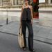 Women’s Clothing Spring And Summer New Design Casual Lace Up Tops High Waist Casual Wide Leg Pants Two Piece Set Women_ecoleips.com