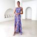 Cross-border 2025 New European And American Printed Halter Neck Beach Bohemian Style High Waist Backless Floral Dress_ecoleips.com