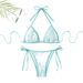 Women's Clothing Slimming Backless Lace-Up Triangle Bikini American Style Swimsuit Regular Size Polyester_ecoleips.com