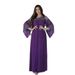 Elegant Embellished Jalabiya Dress Set For Muslim Women – Glittering Abaya With Flowy Chiffon & Rhinestone Details (Purple/Navy Blue, S-Xxl)_ecoleips.com