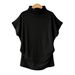 Cross-Border European And American Plus Size Women's Clothing Tops WISH High Neck T-Sleeve Short Sleeve T-Shirts_ecoleips.com