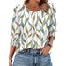 Women's Clothing Loose Casual Printed Five Point Sleeve Round Neck T Shirt Tops For Women_ecoleips.com