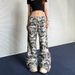 Women's Clothing Retro Camouflage Paratrooper Pants Ins Street Loose Design Micro Flared Workwear Trousers_ecoleips.com