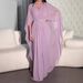 Solid Color Long Gown Slim V Neck Waist Temperament Dress_ecoleips.com