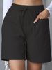 2025s 2025 Summer New Loose Linen Casual Shorts With Pockets Solid Color Plus Size High Waist Wide Leg Pants For Women_ecoleips.com