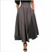 Women's Clothing High-Waisted Pleated Skirt With Side Slit Belt And Pockets Women's Retro Style Full Skirt_ecoleips.com