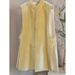 Aria Basics Retro Chic Casual Yellow Button-Up Vest Top For Women, 2025 Spring New Chinese Style, Versatile_ecoleips.com