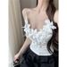 French-style Three-dimensional Floral Design Camisole Women, 2025 Summer New Slim-fit And Figure-flattering Top For_ecoleips.com