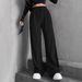 Women's Straight Leg Wide Pants With Elastic Waist & Slim Stripes - Comfortable Stretch Fabric For Casual & Office Wear (S-XXL)_ecoleips.com