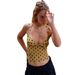 Spring New Arrival Women's Sexy V Neck Polka Dot Backless Tie up Camisole Top Regular Fit Summer Tank Camisole_ecoleips.com