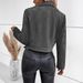 Women's Faux Suede Zip-Up Bomber Jacket – Winter Slim Fit Cropped Jacket With Stand Collar (Grey/Pink/Burgundy, S-XXL)_ecoleips.com